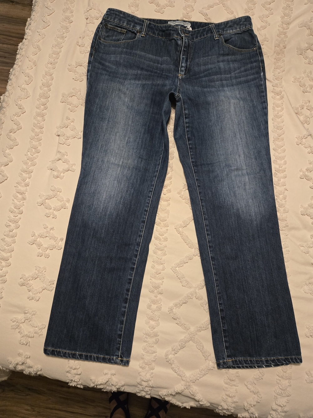 Chico's Straight-Leg Medium Blue Jeans